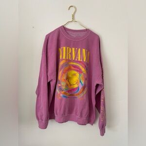 NIRVANA/ Oversized graphic crewneck